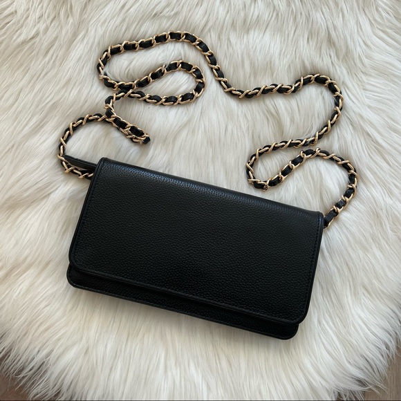 Handbags - Black chain link crossbody bag wallet